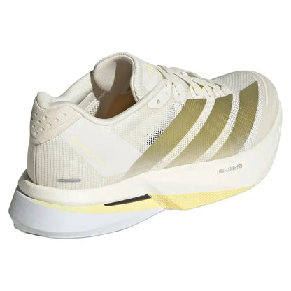 Women's Adizero Boston 13 Running Shoes Chalk White and Metallic Gold