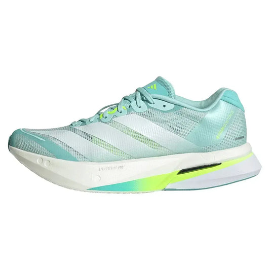 Women's Adizero Boston 13 Running Shoes Semi Flash Aqua and Zero Metallic