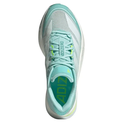 Women's Adizero Boston 13 Running Shoes Semi Flash Aqua and Zero Metallic
