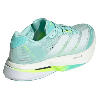 Women's Adizero Boston 13 Running Shoes Semi Flash Aqua and Zero Metallic