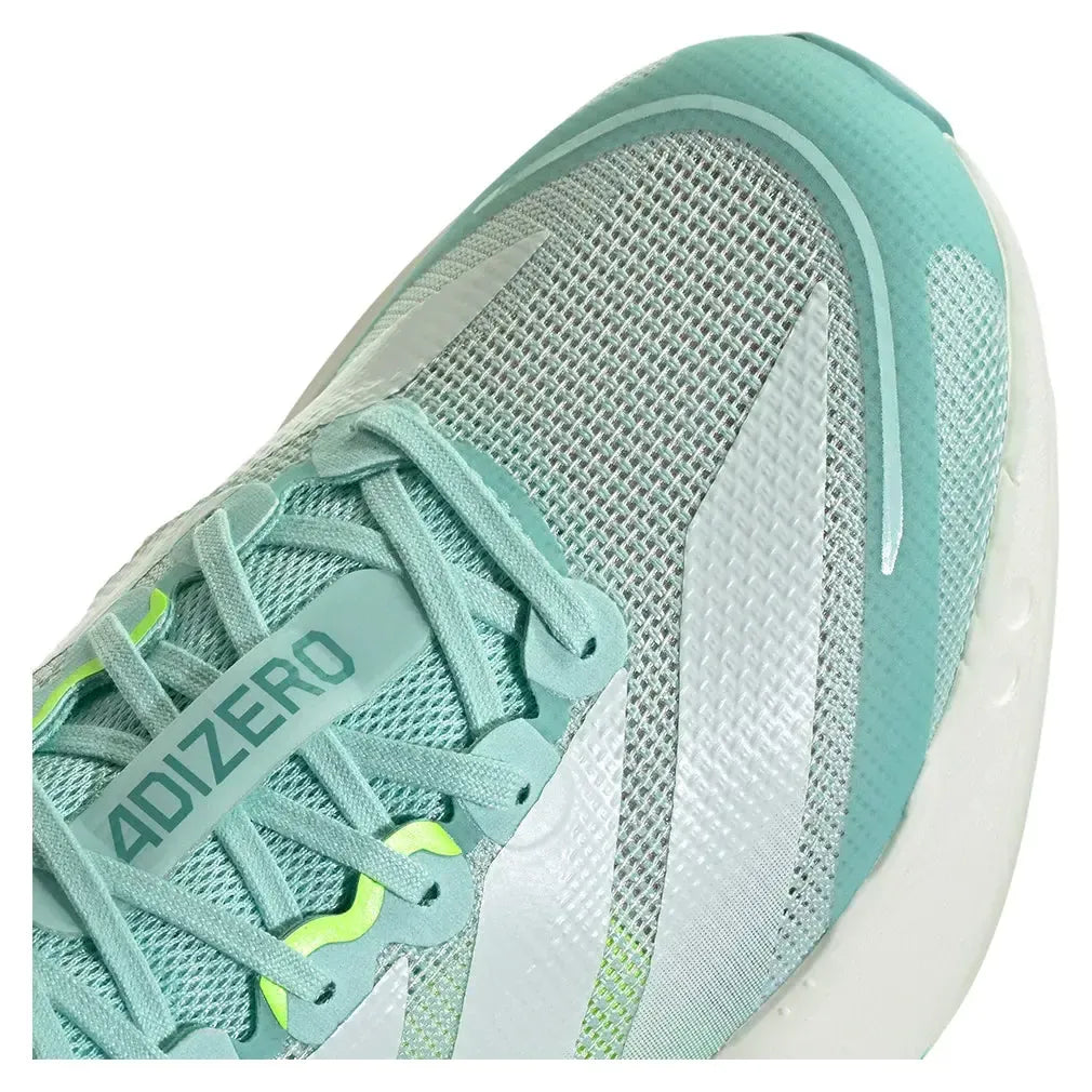 Women's Adizero Boston 13 Running Shoes Semi Flash Aqua and Zero Metallic
