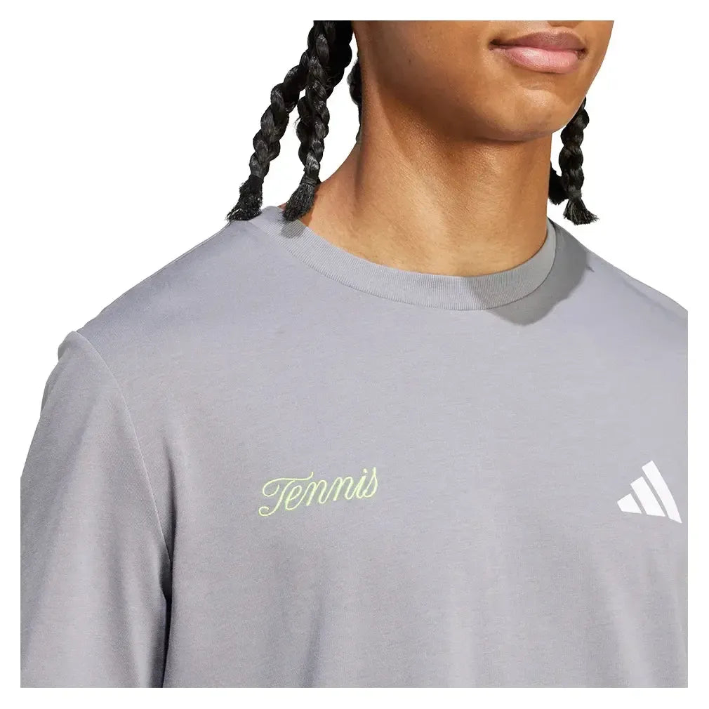 Men's US Graphic Tennis Tee Grey Three
