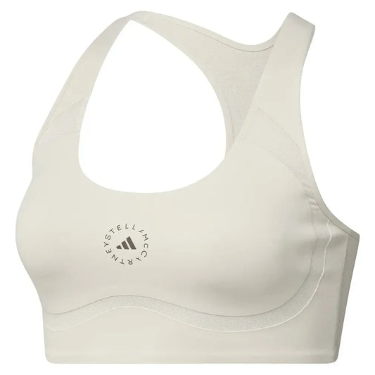 Women's Stella McCartney Power Impact Medium Support Training Bra Almond Milk-Apparel-Adidas-JW4540_1-Tennis Express