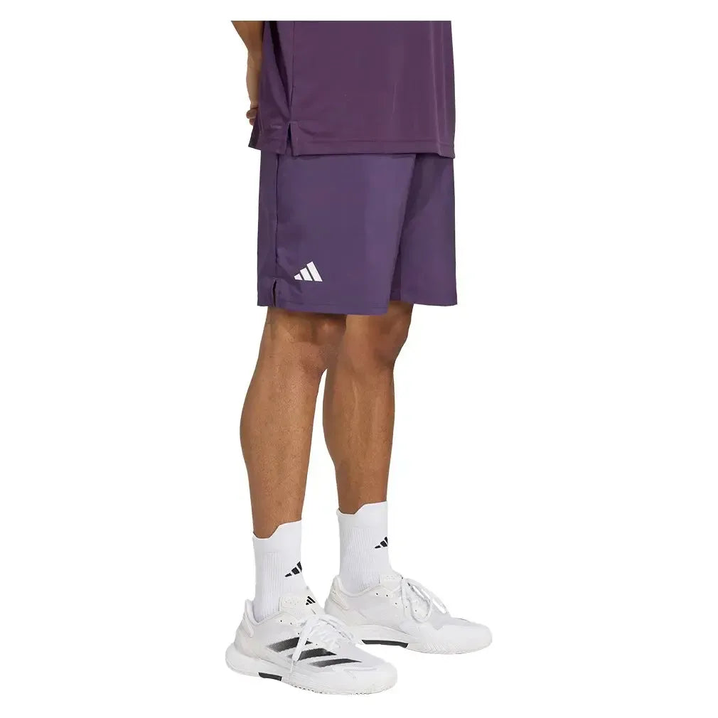 Men's Club 3 Stripes 9 Inch Tennis Short Aurora Plum