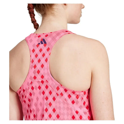 Women's Club Graphic Tennis Tank Lucid Pink and Better Scarlet