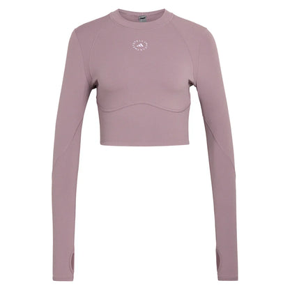 Women's Stella McCartney True Purpose Long Sleeve Training Top Legacy Purple-Apparel-Adidas-JY8142_1-Tennis Express