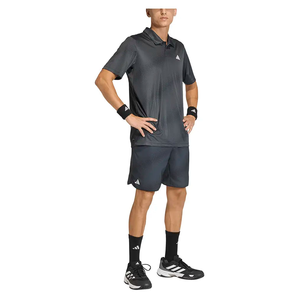 Men's Club Graphic Tennis Polo Carbon
