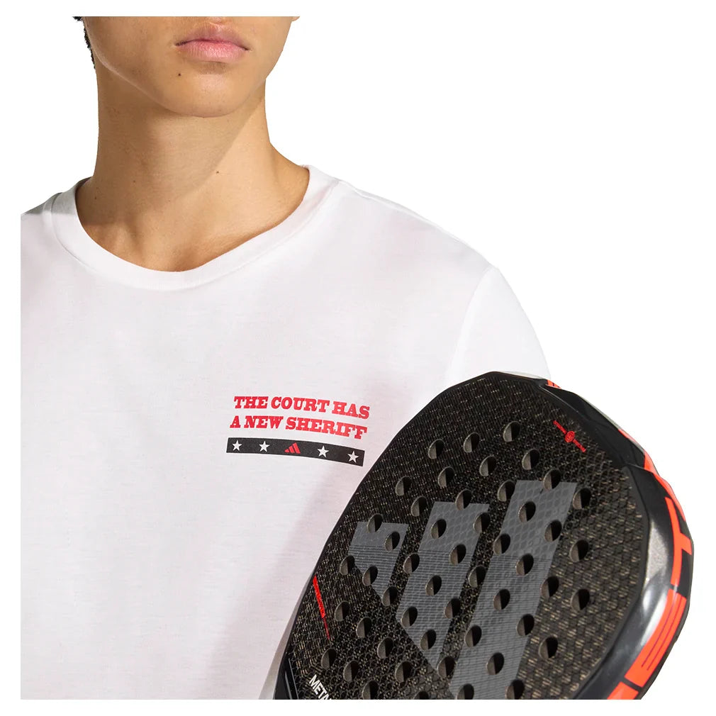 Men's Padel Wanted Graphic Tennis Tee White