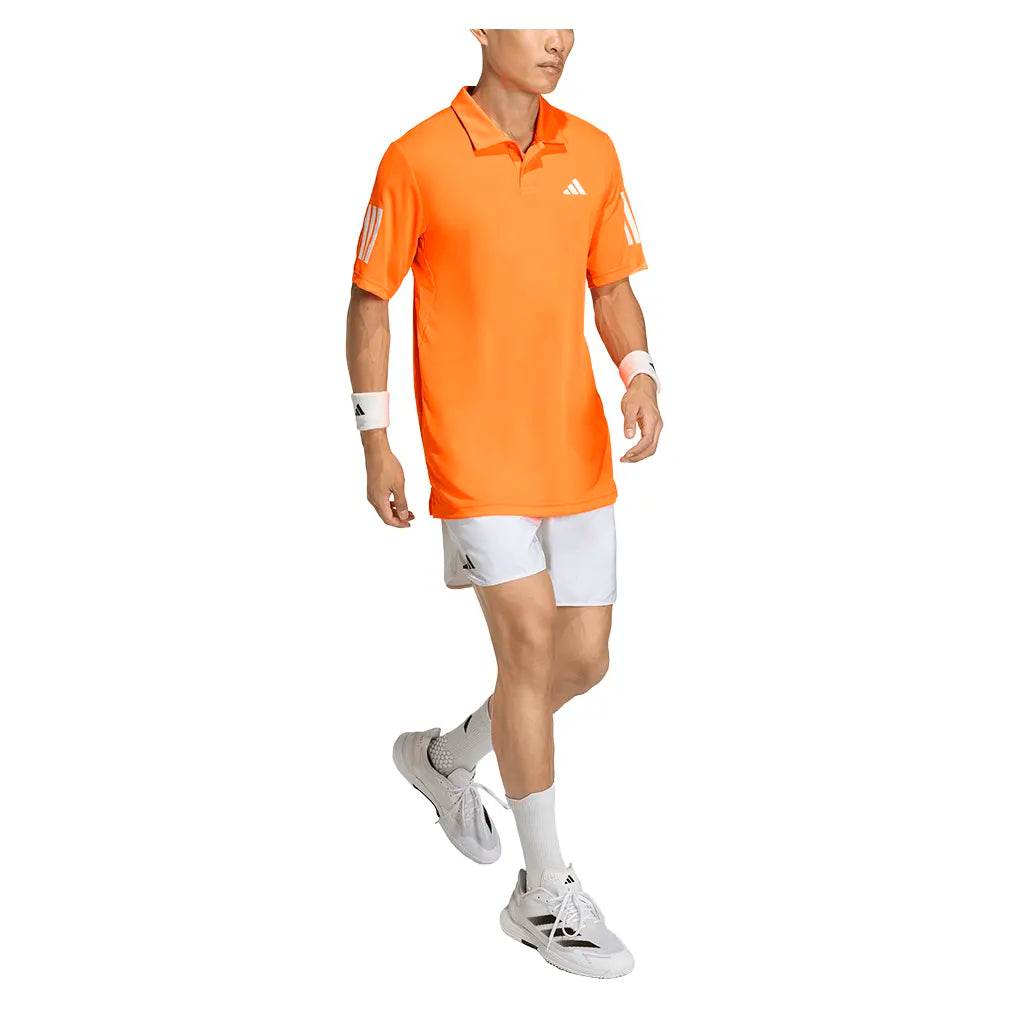Men's Club 3 Stripe Tennis Polo Pure Orange