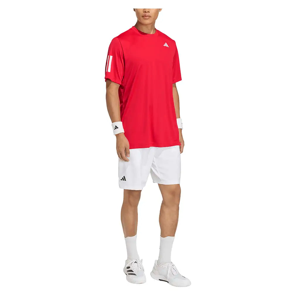 Men's Club 3 Stripe Tennis Tee Pure Ruby