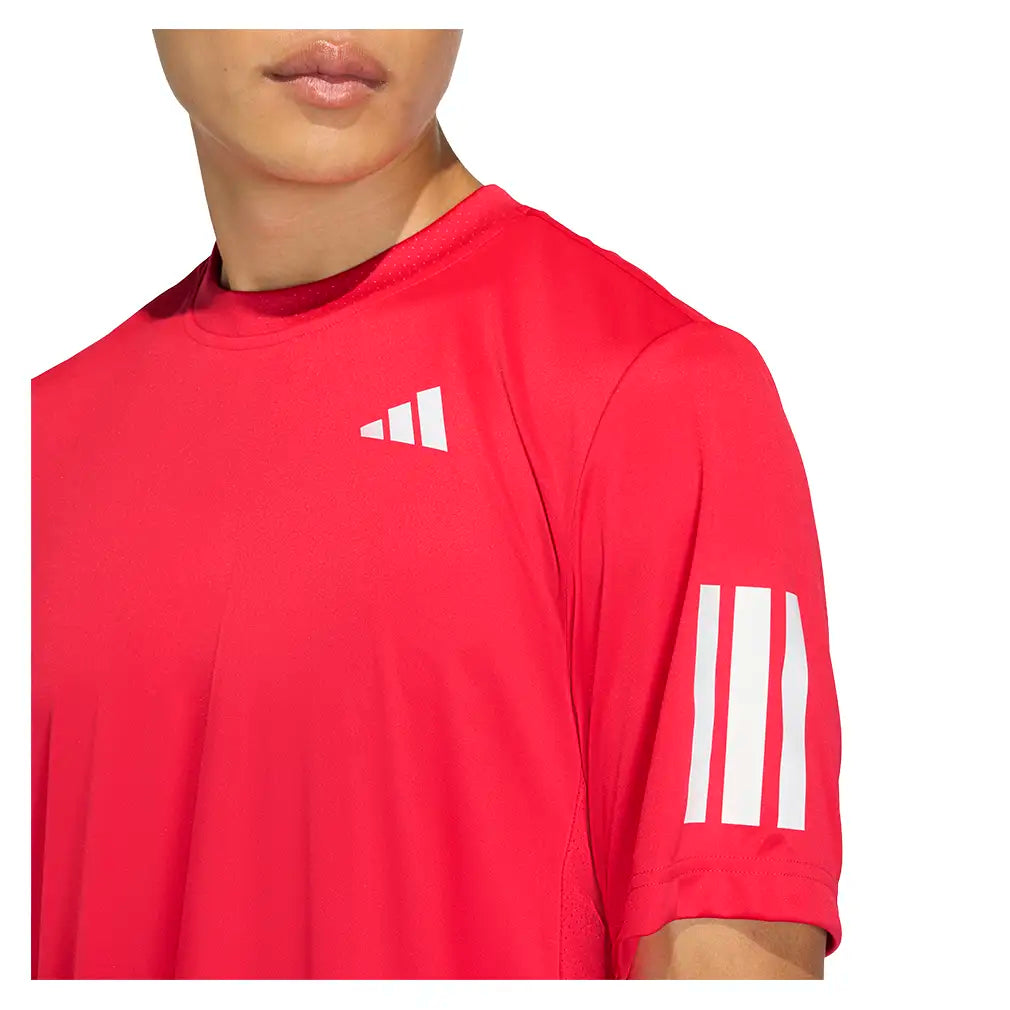 Men's Club 3 Stripe Tennis Tee Pure Ruby