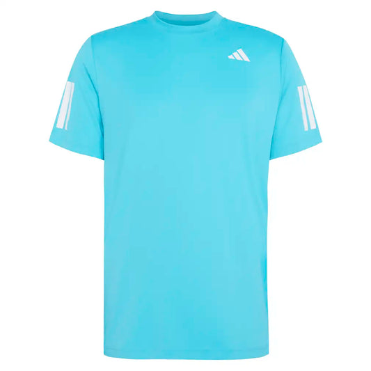 Men's Club 3 Stripe Tennis Tee Signal Cyan-Apparel-Adidas-KB9728-S26-1-Tennis Express