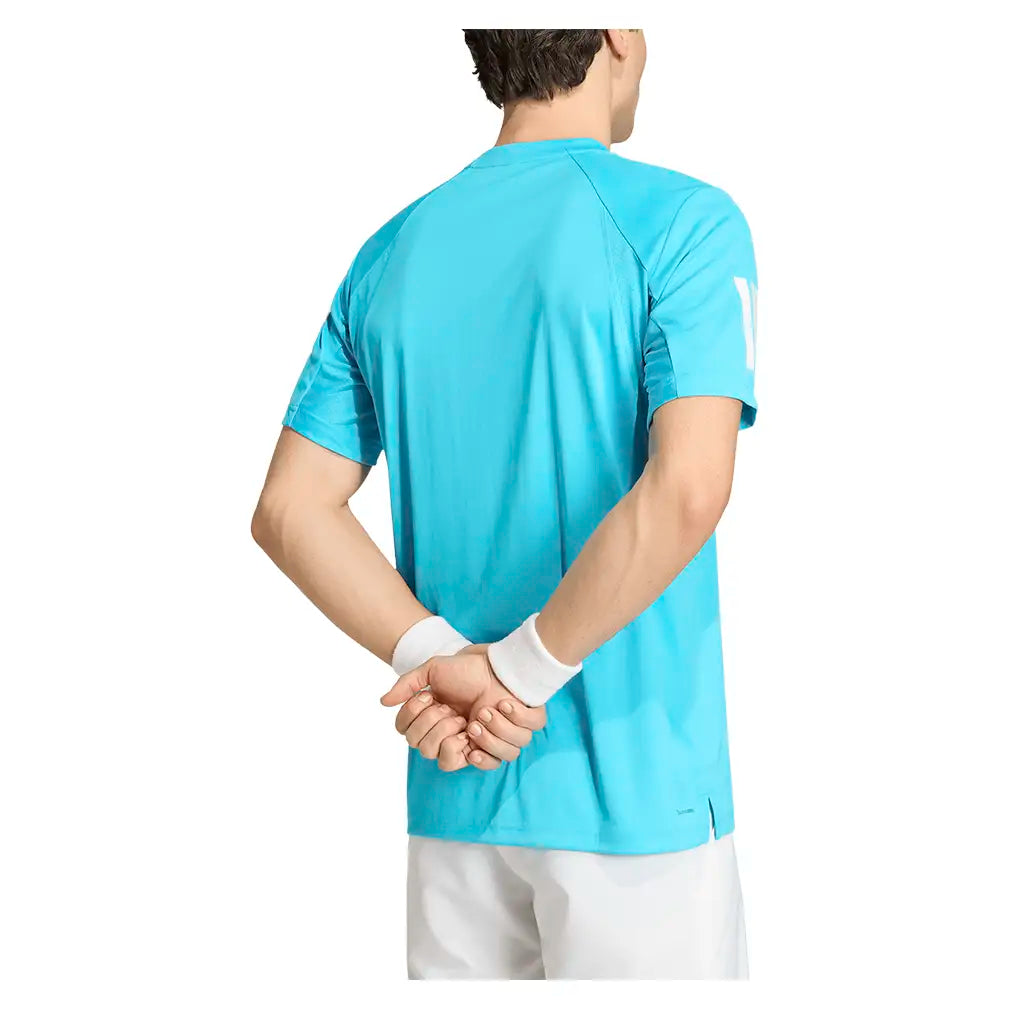 Men's Club 3 Stripe Tennis Tee Signal Cyan