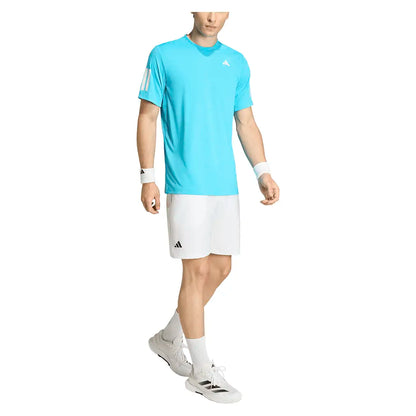 Men's Club 3 Stripe Tennis Tee Signal Cyan