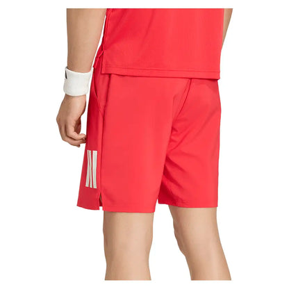 Men's Club 9 Inch 3 Stripe Shorts Pure Ruby