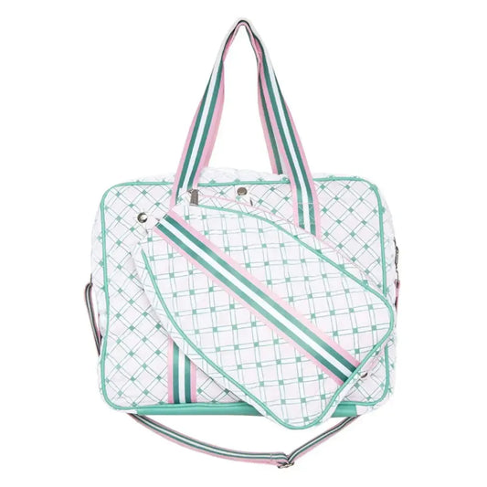 Pattern Pickleball Bag Light Pink and Green-Bags-Katydid-KDC-PBB-07-LPK-Tennis Express