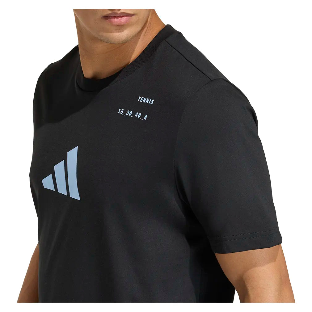 Men's Graphic Tennis Top Black