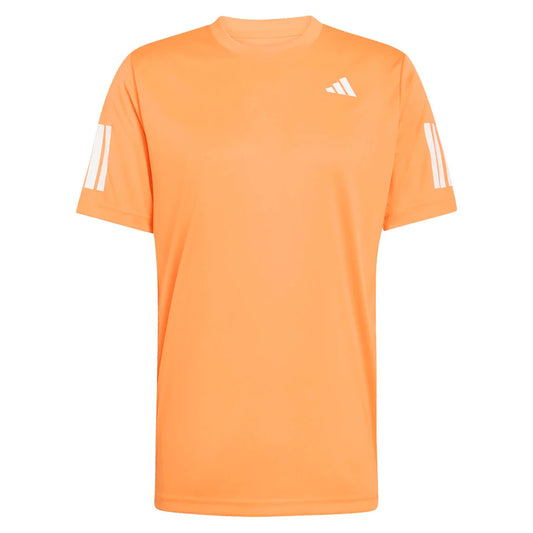 Men's Club 3 Stripe Tennis Tee Pure Orange-Apparel-Adidas-KG0242-S26-1-676805Tennis Express
