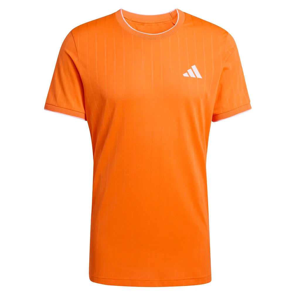 Men's Melbourne Freelift Pro Tennis Crew Pure Orange-Apparel-Adidas-KH0442-S26-1-676237Tennis Express