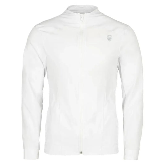 Men's Shield Tennis Jacket White-Apparel-K-Swiss-KMJ03-110B-1-Tennis Express