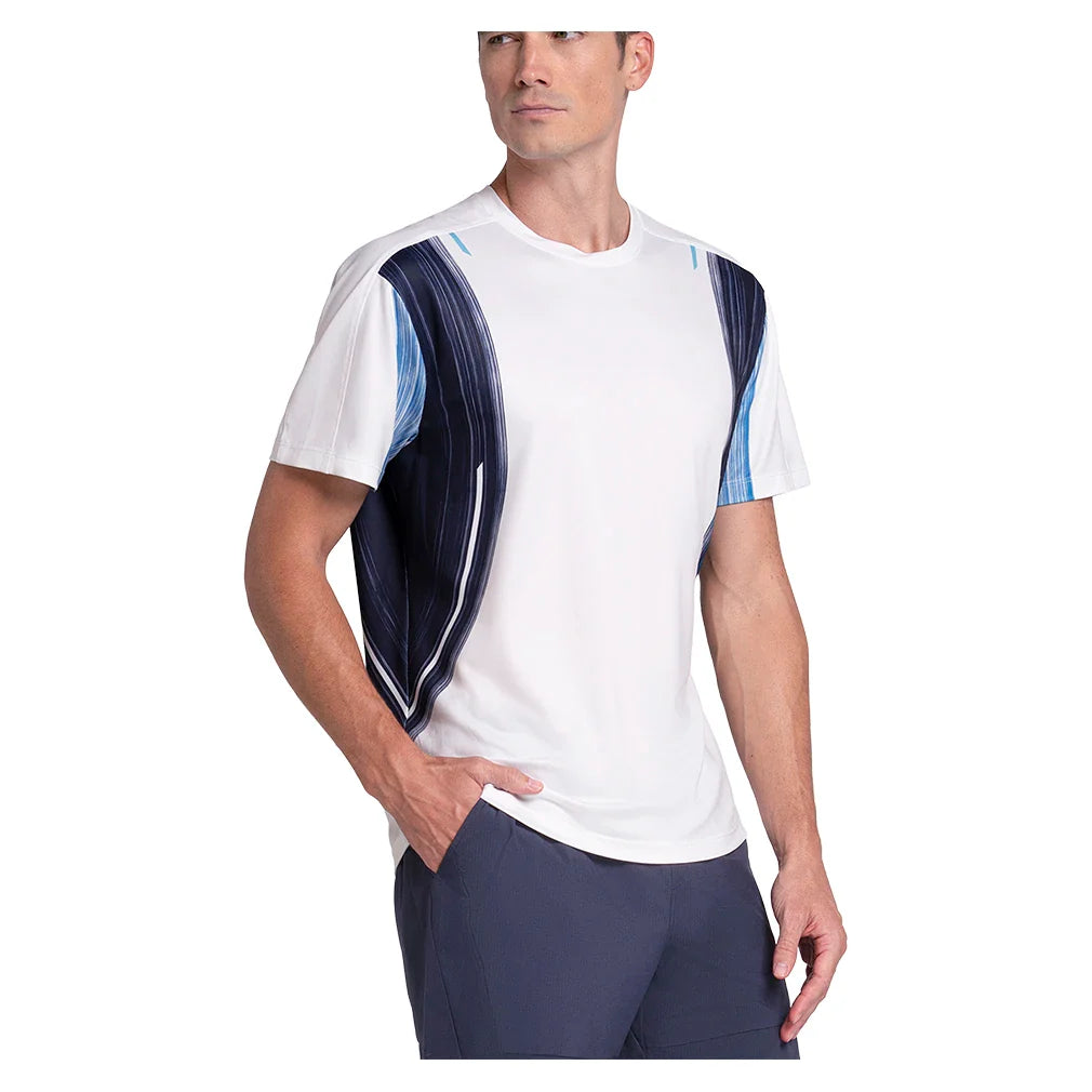 Men's Breakline Stripe Short Sleeve Tennis Top Peacoat