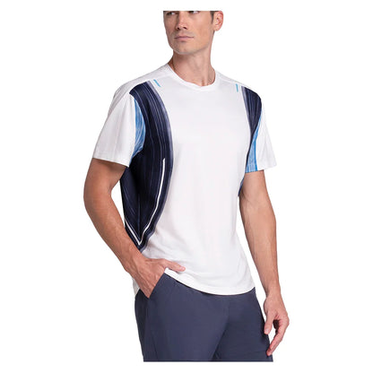 Men's Breakline Stripe Short Sleeve Tennis Top Peacoat