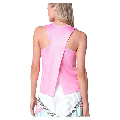 Women's Cross Back Tennis Tank Techno Pink
