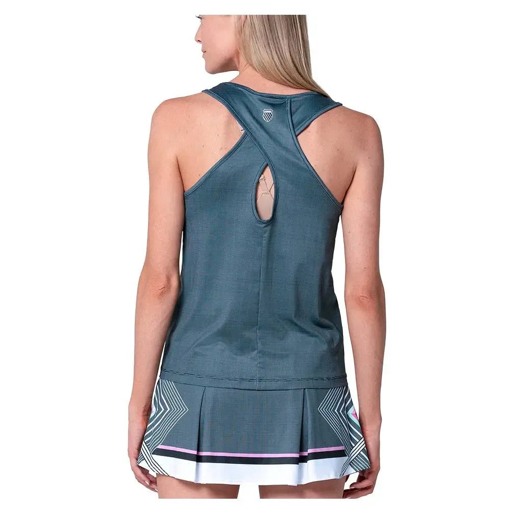 Women's Keyhole Tennis Tank Black