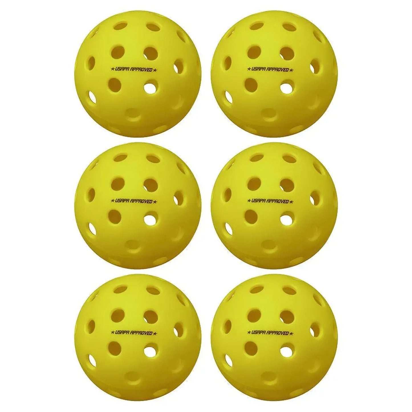 Pure 2 Outdoor Pickleballs Yellow 6-Pack