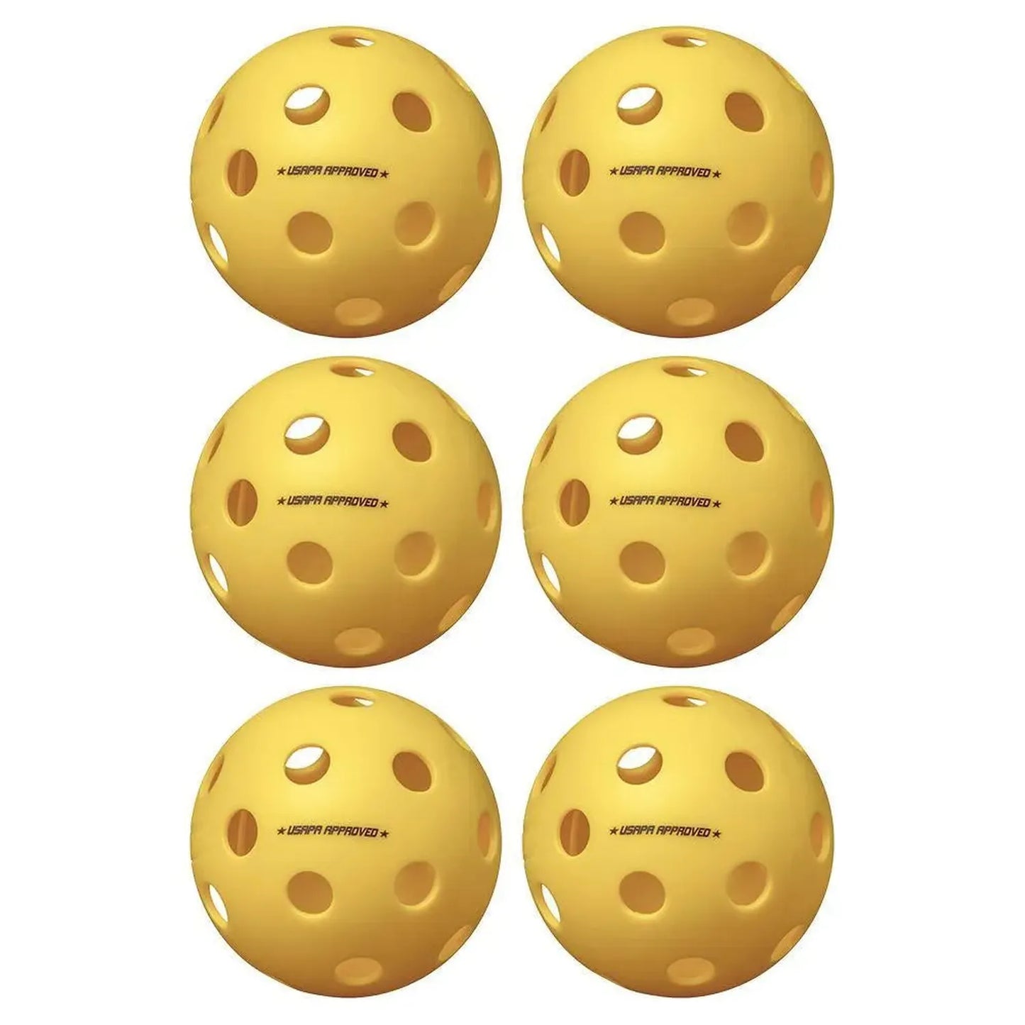Fuse Indoor Pickleballs Yellow 6-Pack