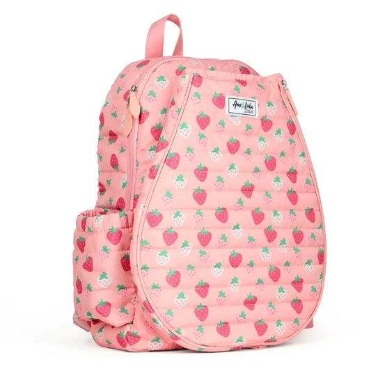 Little Love Tennis Backpack Strawberry Puffer-Bags-Ame and Lulu-LLTBP282-1-Tennis Express