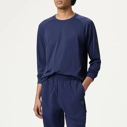 Mens Lucky Ace Seamless Long Sleeve Tennis Top FILA Navy-Apparel-Fila-LM43E987_400_05-Tennis Express