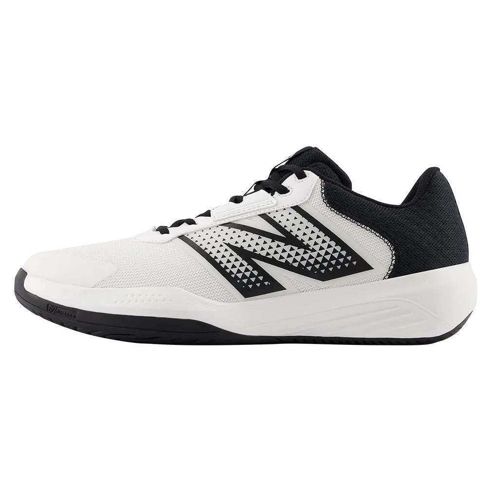 Men's 696v6 4E Width Tennis Shoes White and Black
