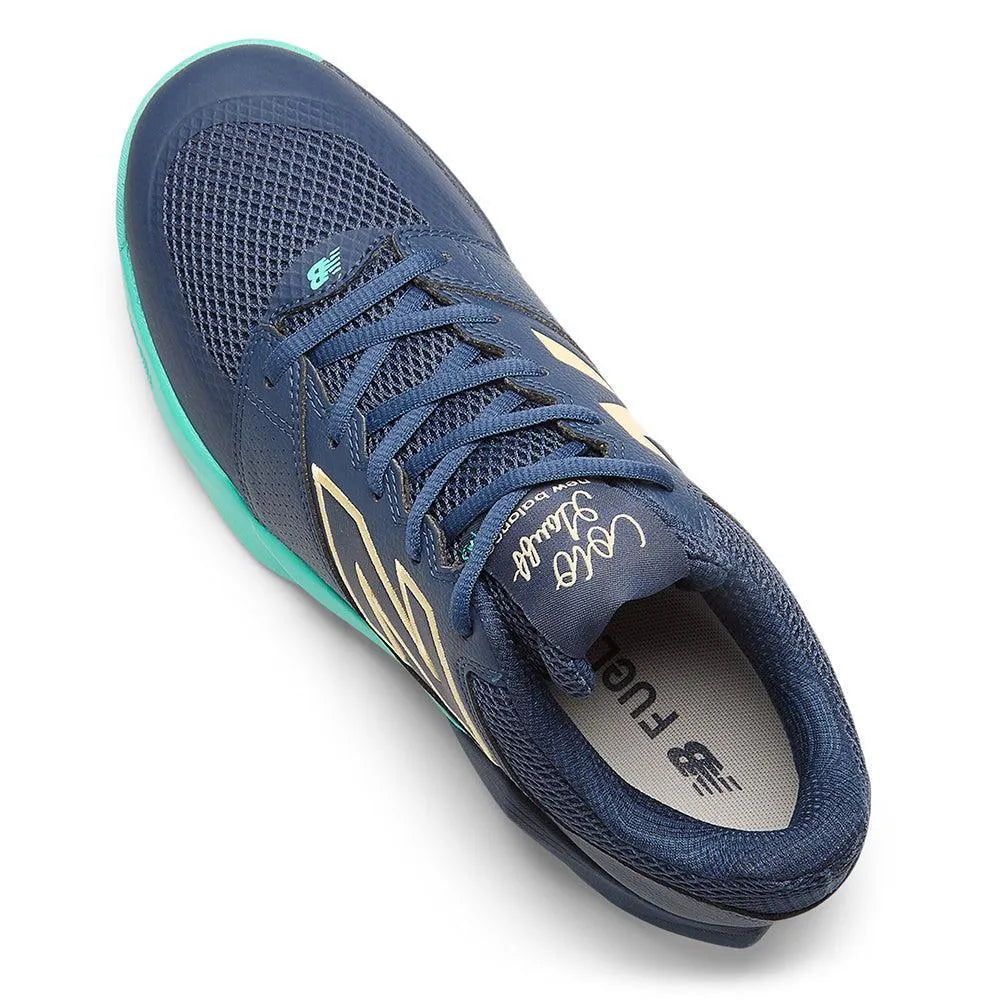 Men's FuelCell Delray 2E Width Tennis Shoes Navy and Parchment