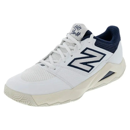 Men's FuelCell Delray D Width Tennis Shoes White and Navy-Footwear-New Balance-MCHCODW2D-U25copy-Tennis Express