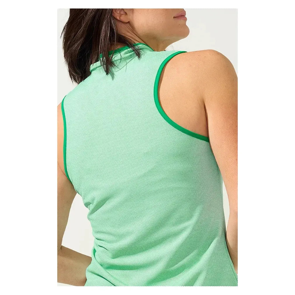 Women's Mock Neck Tennis Tank Geo Wave
