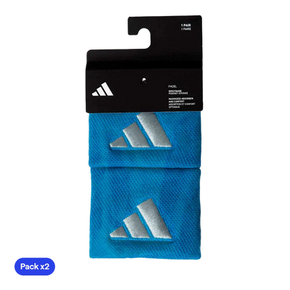 Wristband Adidas Cortas Azules Logo Grande