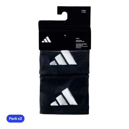 Wristband Adidas Cortas Negras Logo Grande