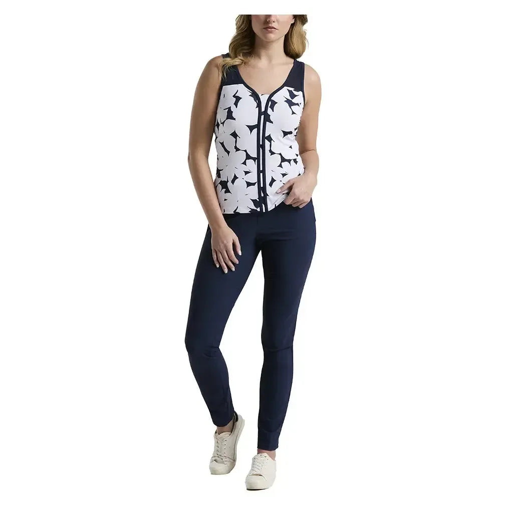 Women's Riviera Floral Print Tennis Tank Black Iris