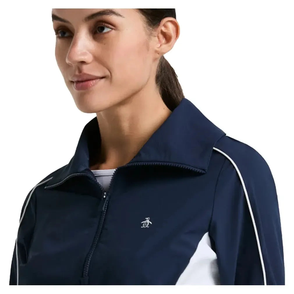 Women's Color Block 1/4 Zip Tennis Top Black Iris