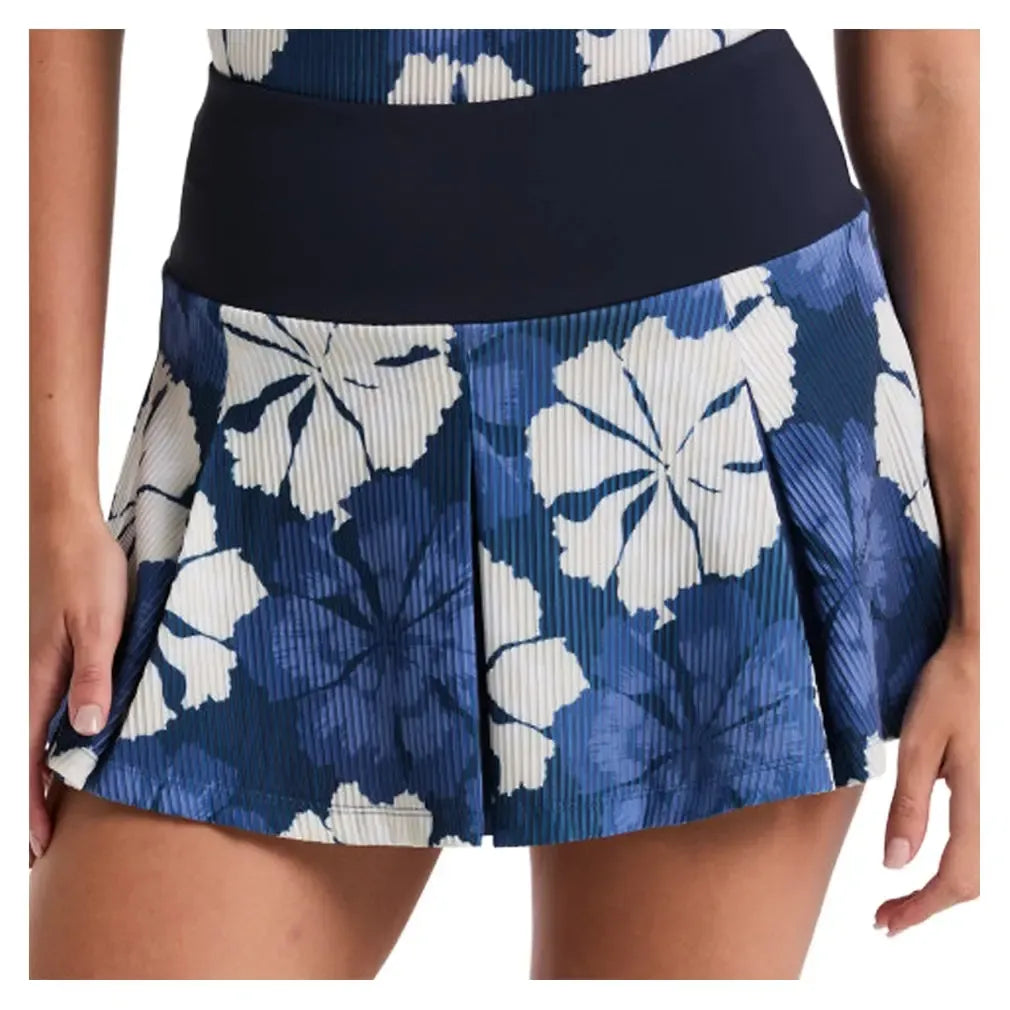 Women's Fuji Floral Jacquard Tennis Skort Black Iris-Apparel-Penguin-O1KBFF17-417F25-Tennis Express