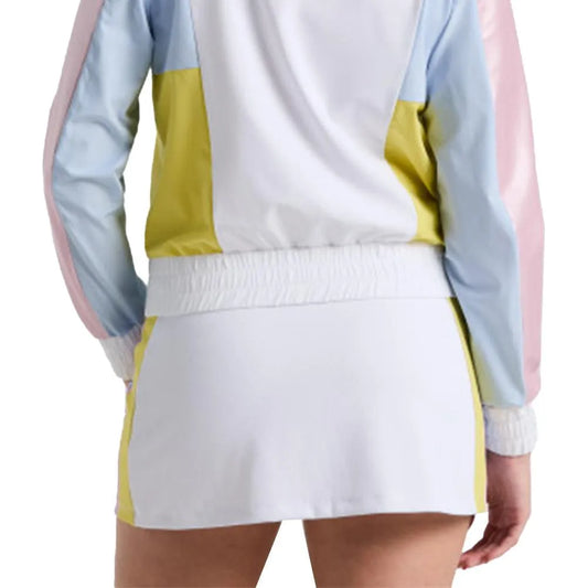 Women's Side Striped Ribbed Tennis Skort Bright White