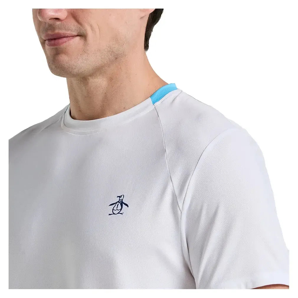 Men's Performance Ombre Block Tennis Crew Bright White