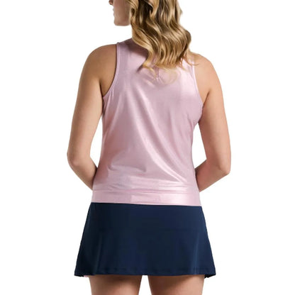 Women's Metallic Tennis Tank Charm Pink