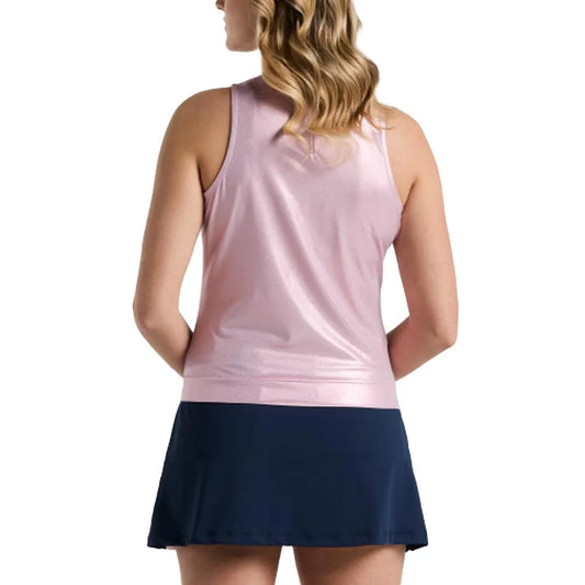 Women's Metallic Tennis Tank Charm Pink
