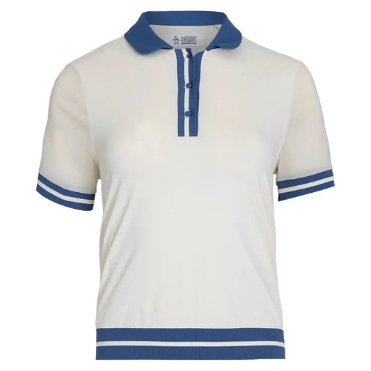 Women's Short Sleeve Waist Length Tennis Polo Silver Birch-Apparel-Penguin-OGKFF0C2-283F25-Tennis Express