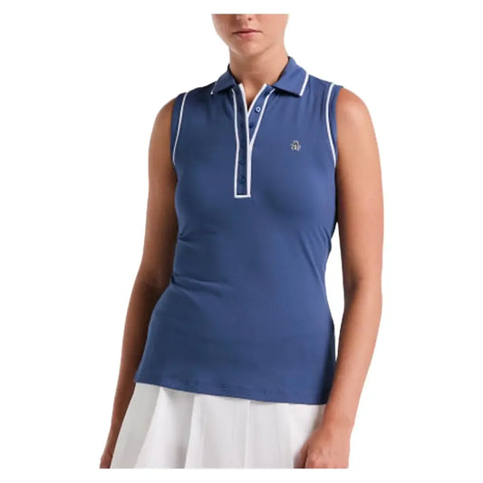 Women's Sleeveless Veronica Tennis Polo True Navy-Apparel-Penguin-OGKSE047-416F25-Tennis Express