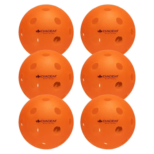 6 Pack Indoor Pickleball Balls Orange