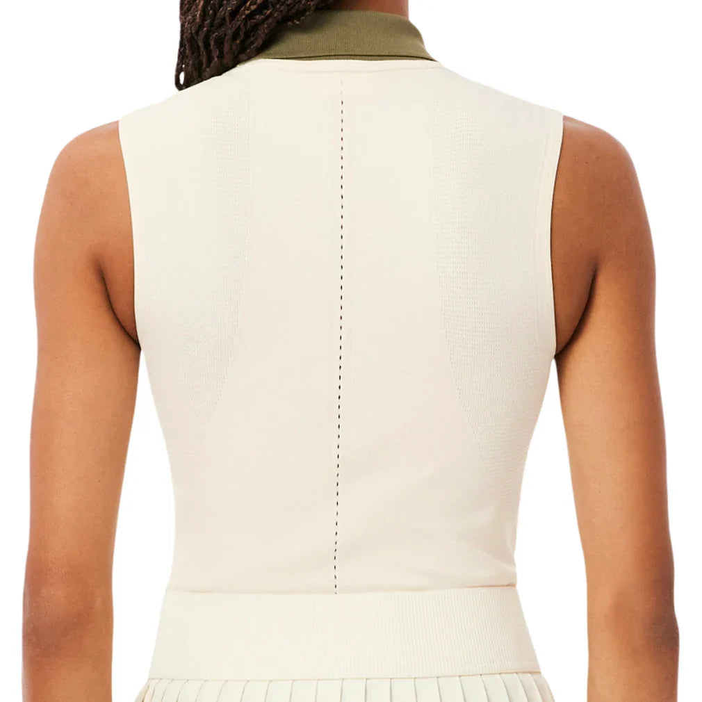 Women's On Court Sleeveless Tennis Polo Lapland and Olive
