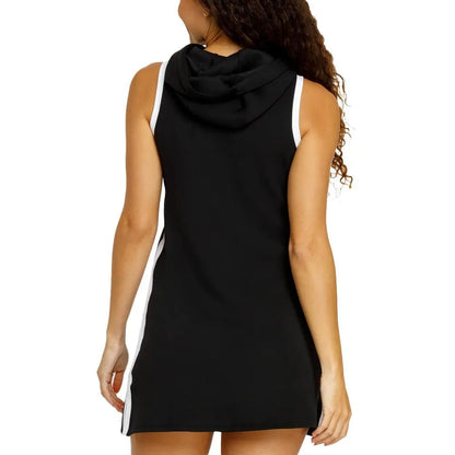 Women's Tiff Sleeveless Hooded Pickleball Dress Onyx